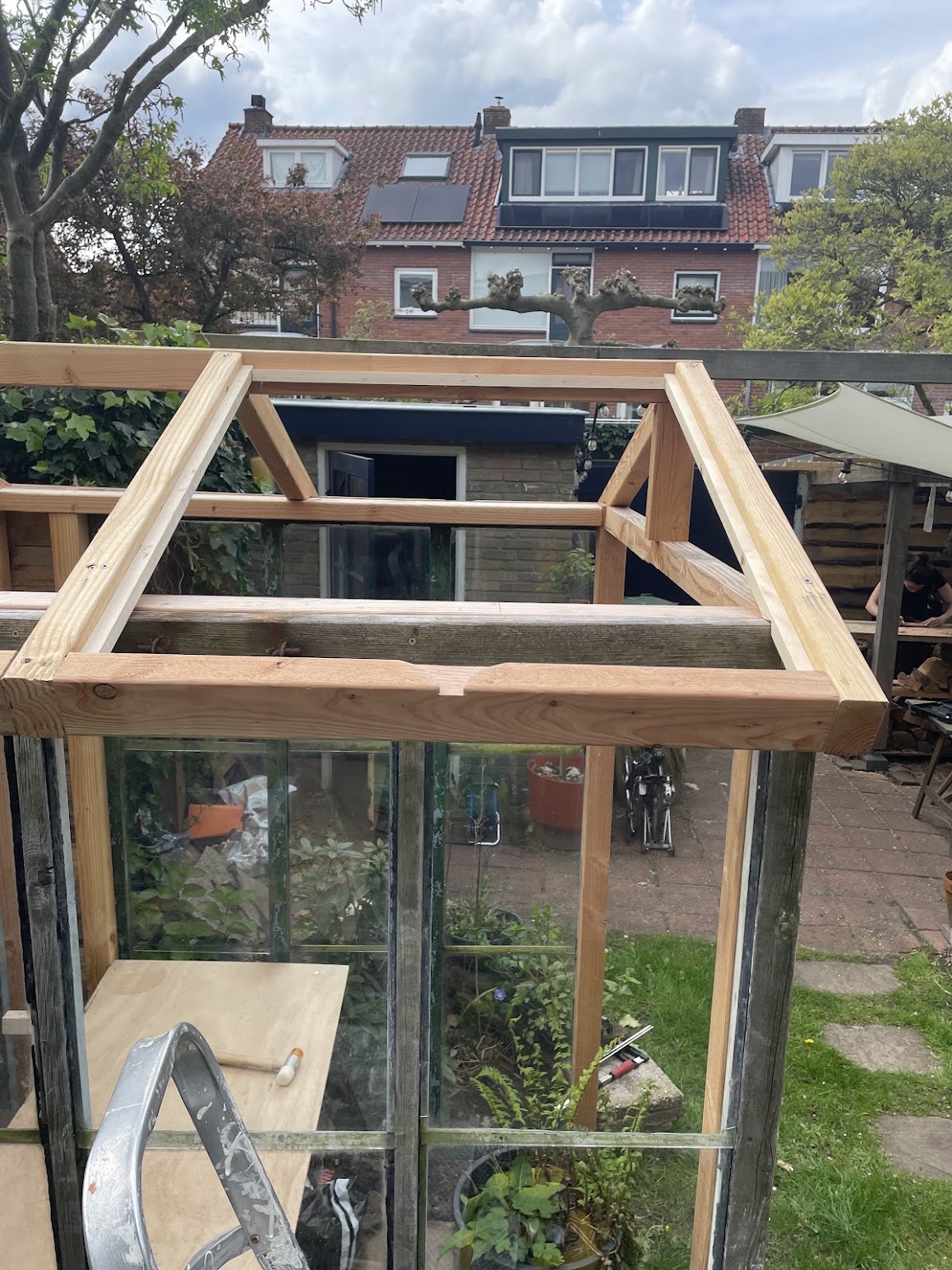 Tuinkas in aanbouw